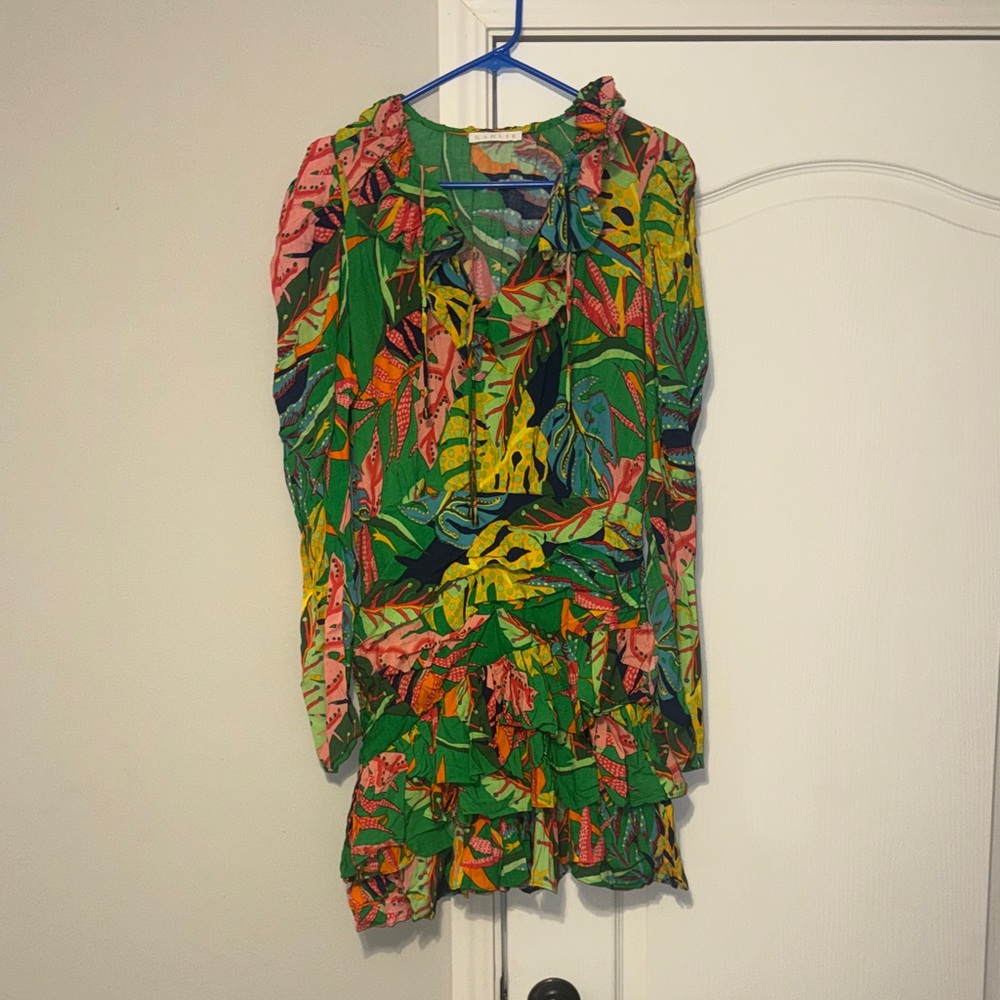 Karlie Multicolor Leaf Pattern Dress
